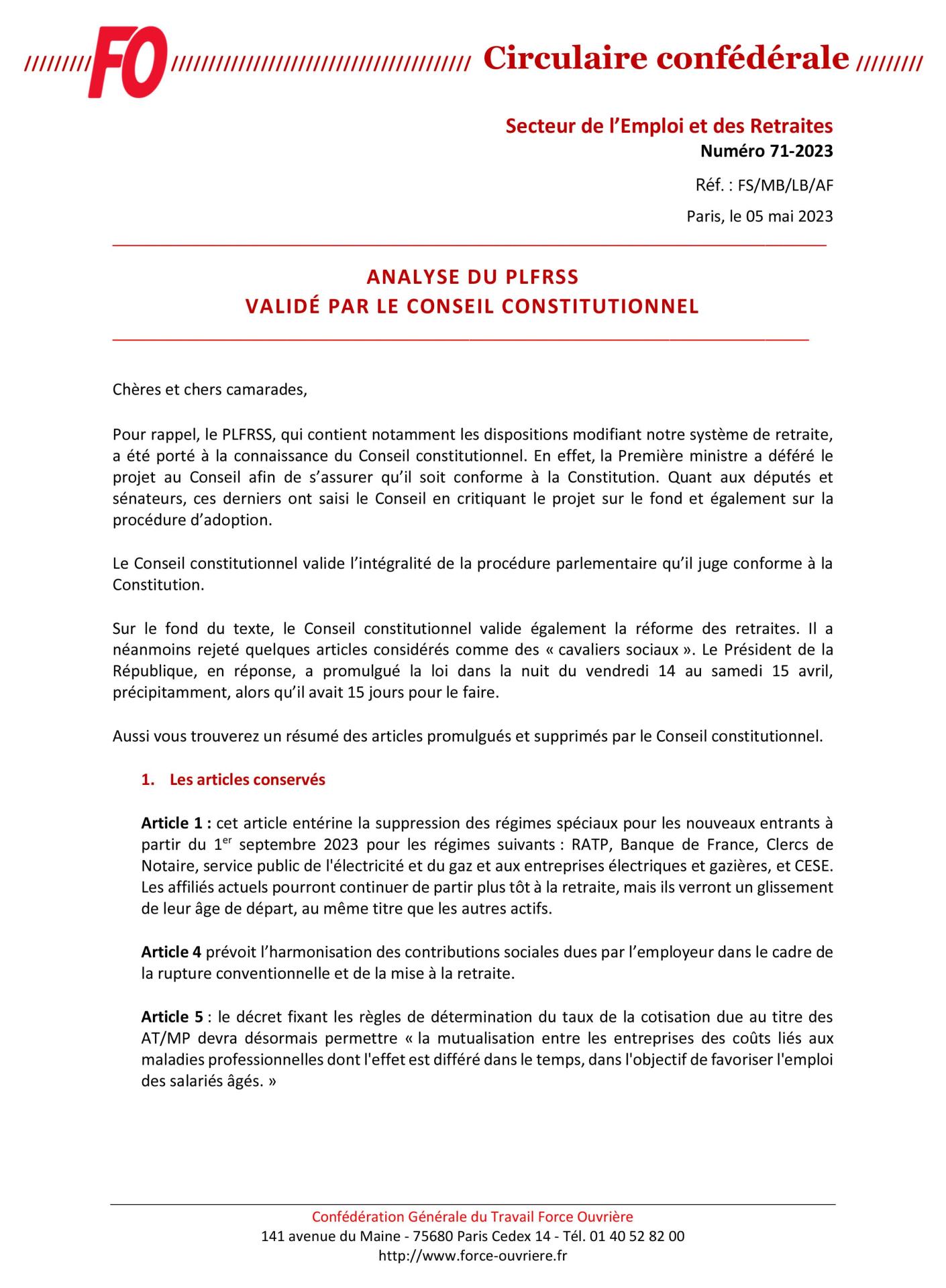 Conseil fo 1