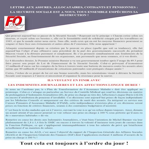 Lettre aux assures